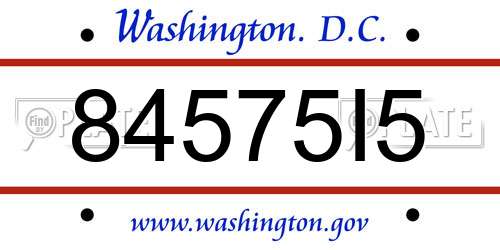 84575I5 District Of Columbia License Plate