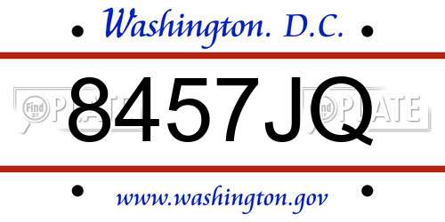 8457JQ District Of Columbia License Plate