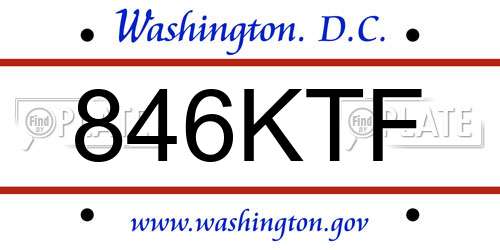 846KTF District Of Columbia License Plate