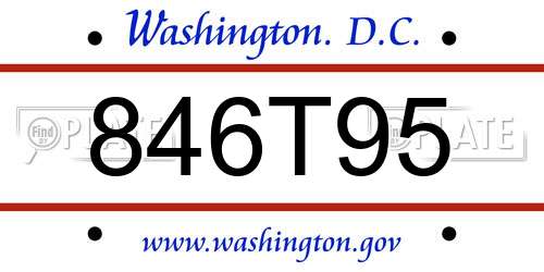 846T95 District Of Columbia License Plate