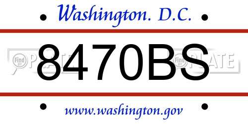 8470BS District Of Columbia License Plate