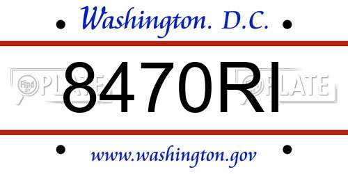 8470RI District Of Columbia License Plate