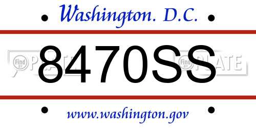 8470SS District Of Columbia License Plate