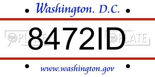 8472ID District Of Columbia License Plate