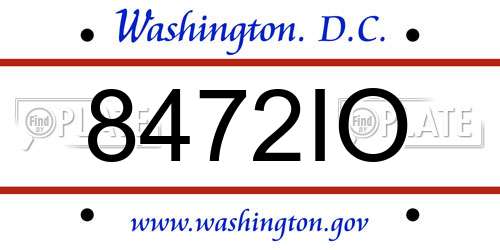 8472IO District Of Columbia License Plate