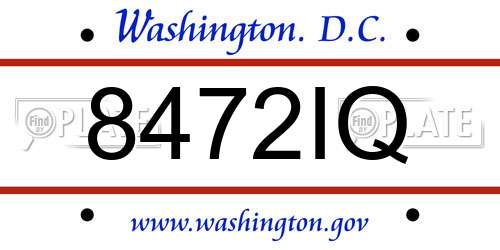 8472IQ District Of Columbia License Plate