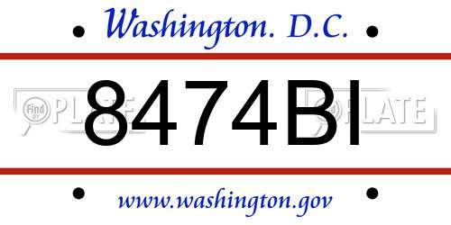 8474BI District Of Columbia License Plate