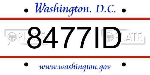 8477ID District Of Columbia License Plate