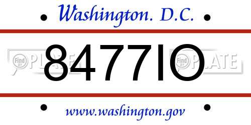 8477IO District Of Columbia License Plate
