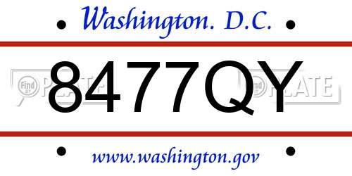 8477QY District Of Columbia License Plate