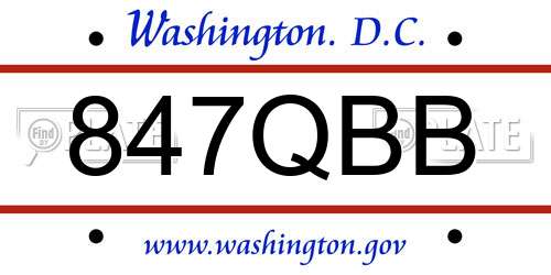 847QBB District Of Columbia License Plate