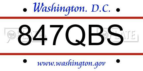 847QBS District Of Columbia License Plate