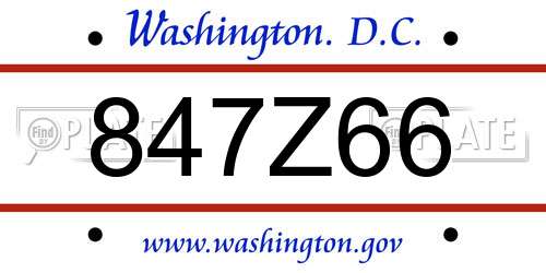 847Z66 District Of Columbia License Plate