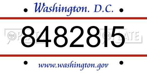 84828I5 District Of Columbia License Plate