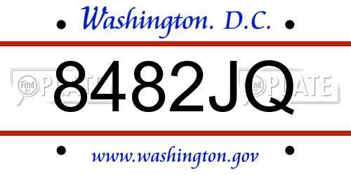 8482JQ District Of Columbia License Plate