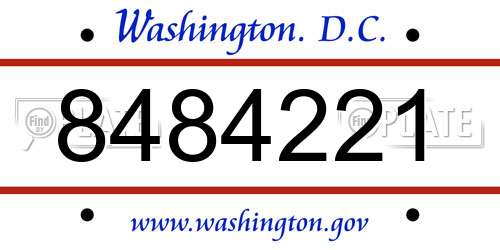 8484221 District Of Columbia License Plate