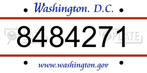 8484271 District Of Columbia License Plate