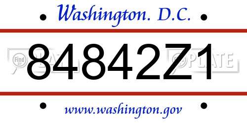 84842Z1 District Of Columbia License Plate