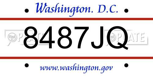 8487JQ District Of Columbia License Plate
