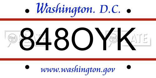 848OYK District Of Columbia License Plate