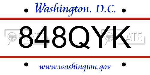848QYK District Of Columbia License Plate