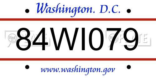 84WI079 District Of Columbia License Plate
