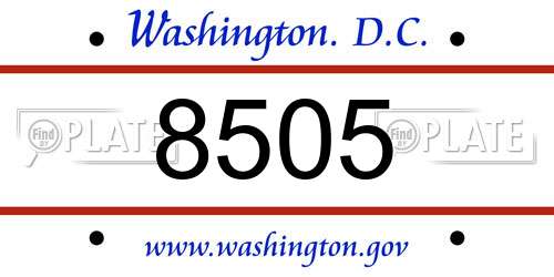 8505 District Of Columbia License Plate