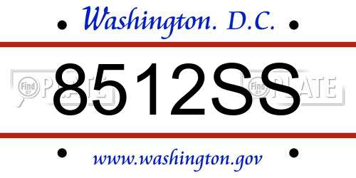 8512SS District Of Columbia License Plate