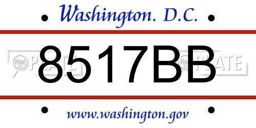 8517BB District Of Columbia License Plate