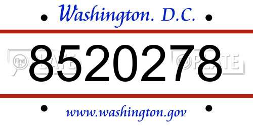 8520278 District Of Columbia License Plate