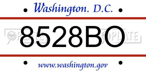 8528BO District Of Columbia License Plate