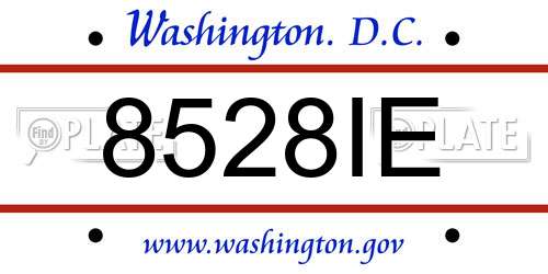 8528IE District Of Columbia License Plate