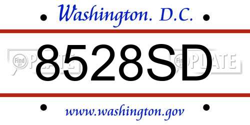 8528SD District Of Columbia License Plate