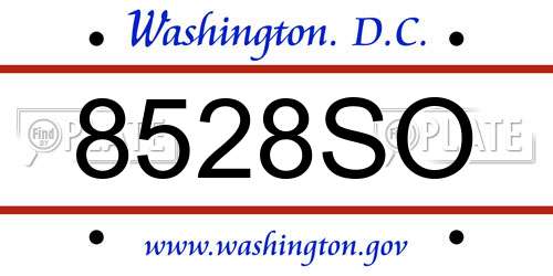 8528SO District Of Columbia License Plate