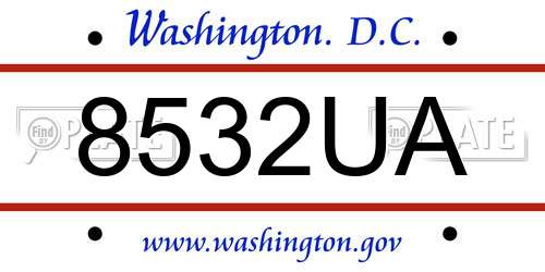 8532UA District Of Columbia License Plate