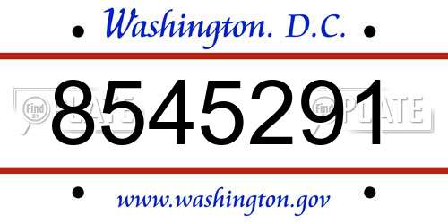 8545291 District Of Columbia License Plate