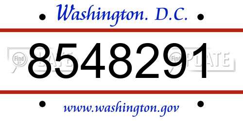 8548291 District Of Columbia License Plate