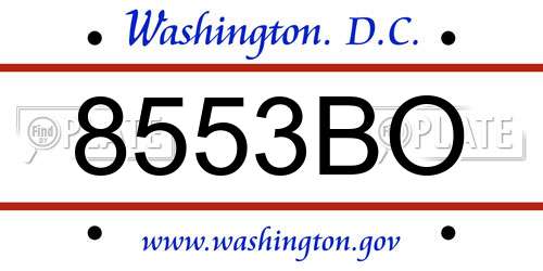8553BO District Of Columbia License Plate