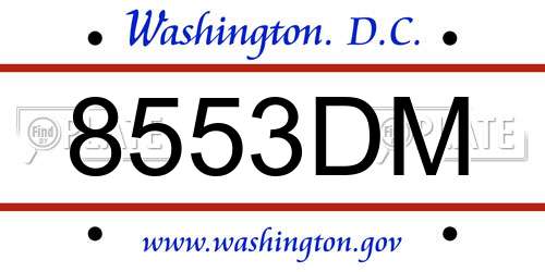 8553DM District Of Columbia License Plate