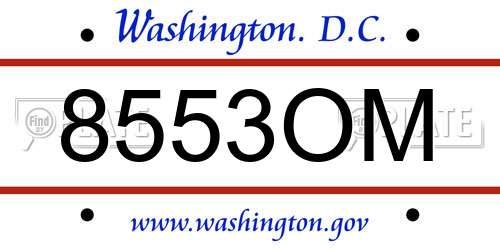 8553OM District Of Columbia License Plate