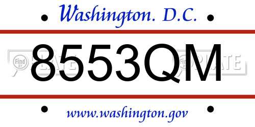 8553QM District Of Columbia License Plate