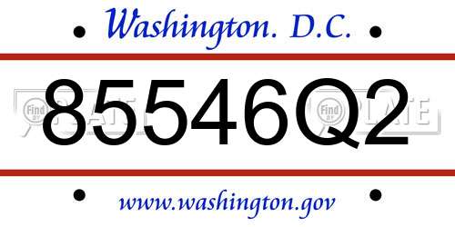85546Q2 District Of Columbia License Plate