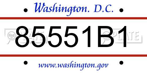 85551B1 District Of Columbia License Plate