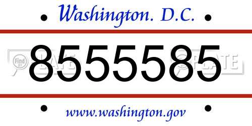 8555585 District Of Columbia License Plate