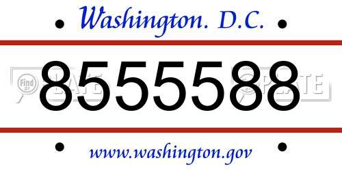 8555588 District Of Columbia License Plate