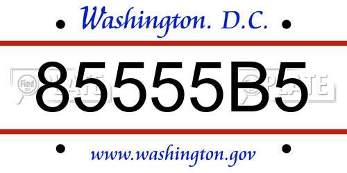 85555B5 District Of Columbia License Plate