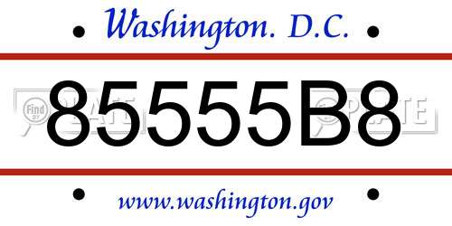 85555B8 District Of Columbia License Plate