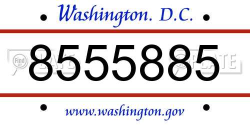 8555885 District Of Columbia License Plate