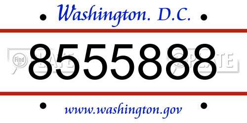 8555888 District Of Columbia License Plate