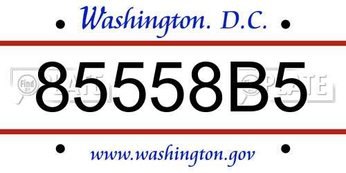 85558B5 District Of Columbia License Plate
